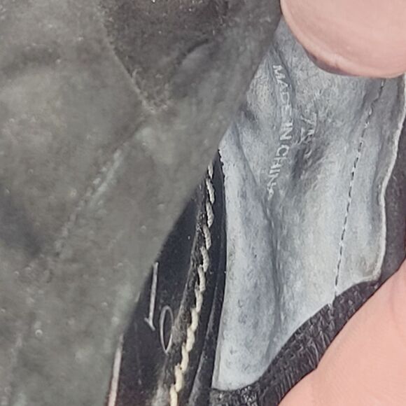 Linea Paolo Black Silver Zipper Edgy Suede Ballet Flat size 7 - Picture 9 of 14